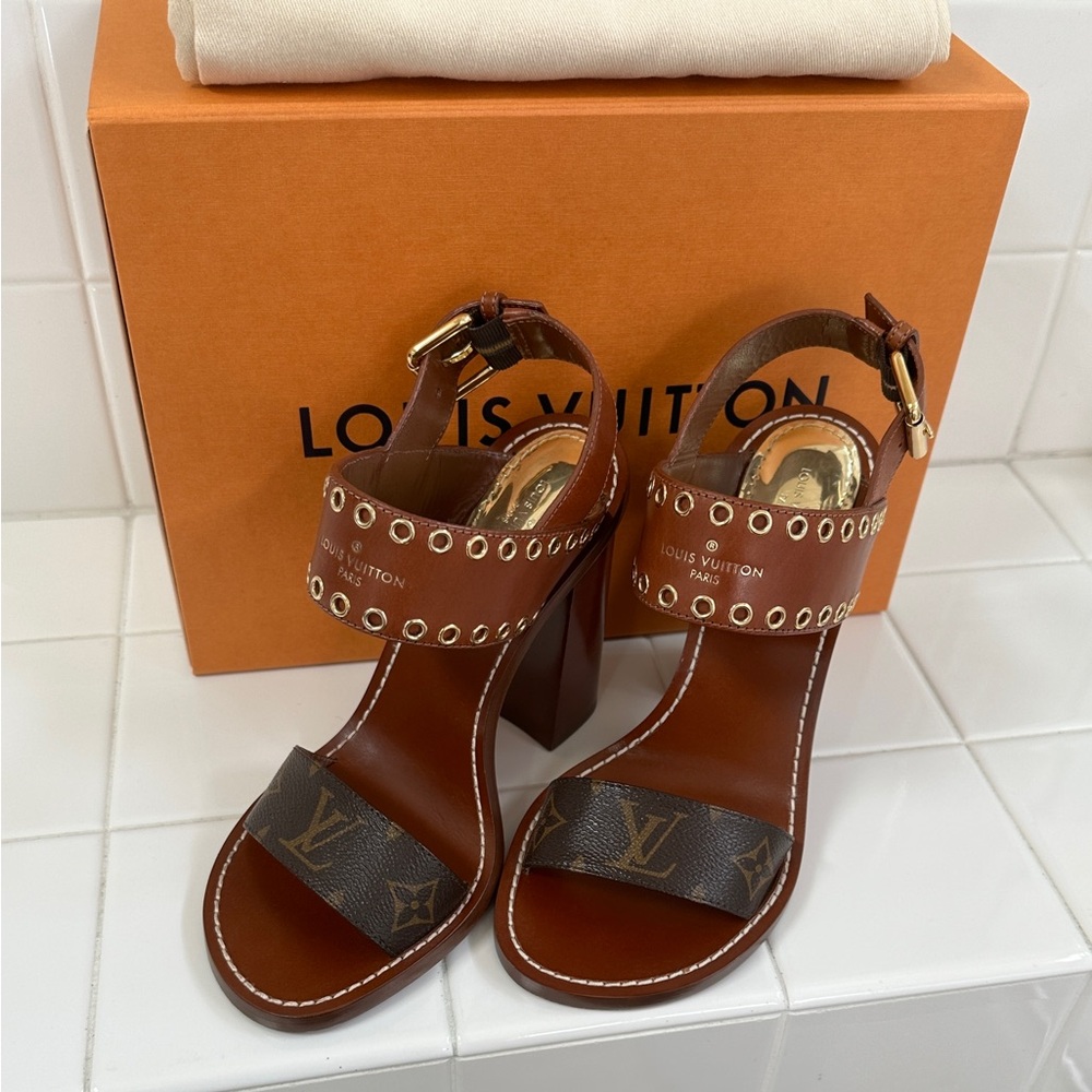 Louis Vuitton Monogram Brown Heels